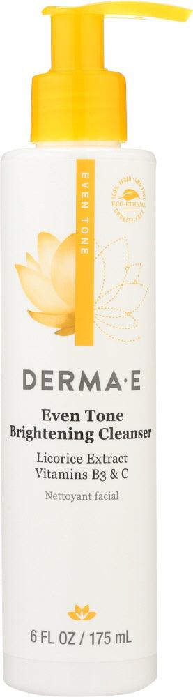 Derma E: Even Tone Brightening Cleanser Licorice Extract & Vitamin B3, 6 Oz - RubertOrganics