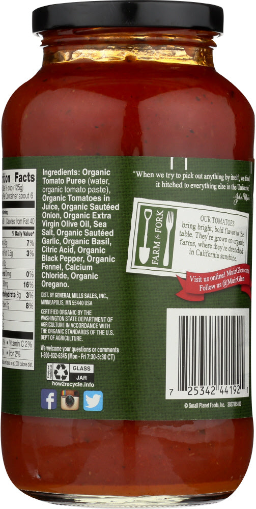 Muir Glen: Sauce Pasta Marinara Organic, 25.5 Oz