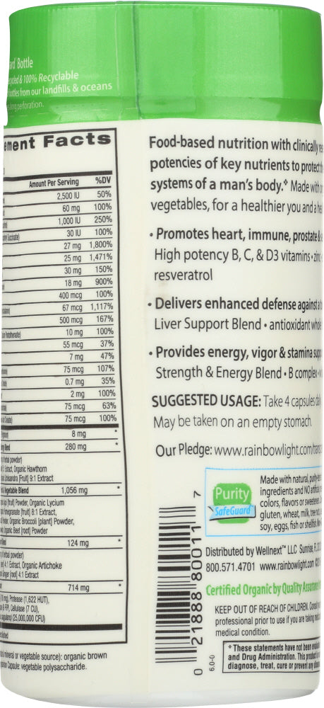 Rainbow Light: Certified Organics Men's Multivitamin, 120 Veggie Caps