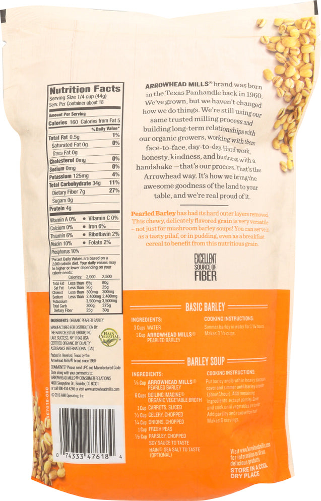 Arrowhead Mills: Organic Pearled Barley, 28 Oz