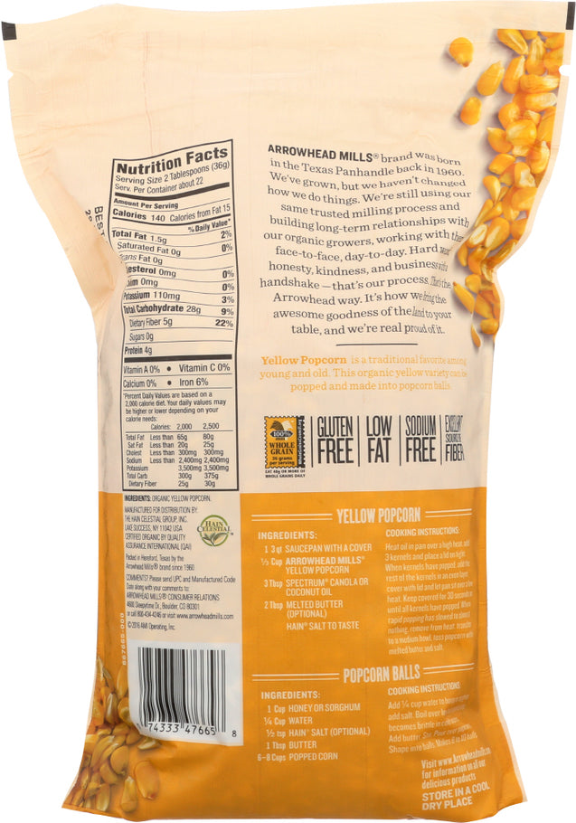 Arrowhead Mills: Organic Yellow Popcorn, 28 Oz