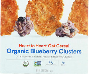 Kashi: Organic Heart To Heart Oat Flakes & Blueberry Clusters Cereal, 13.4 Oz - RubertOrganics