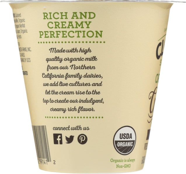 Clover Sonoma: Organic Cream On Top Yogurt Vanilla, 6 Oz