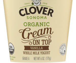 Clover Sonoma: Organic Cream On Top Yogurt Vanilla, 6 Oz