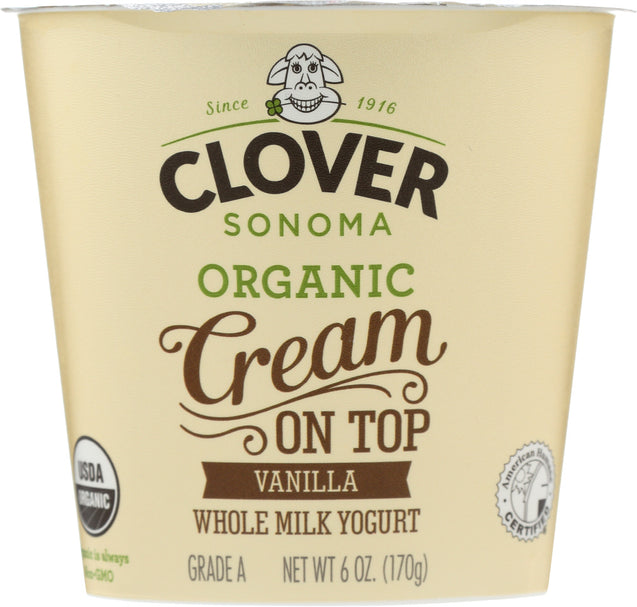 Clover Sonoma: Organic Cream On Top Yogurt Vanilla, 6 Oz