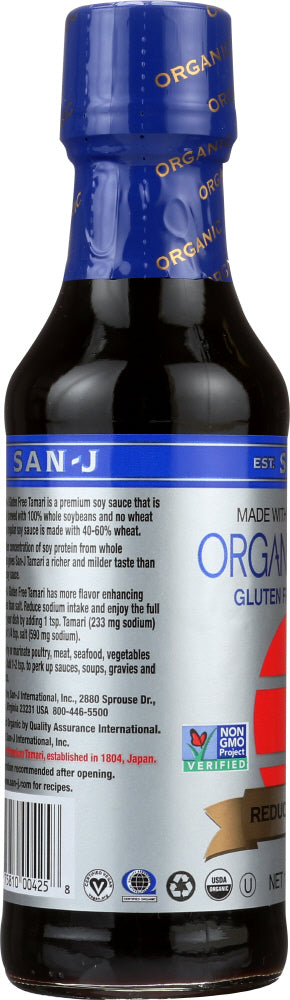 San-j: Organic Reduced Sodium Gluten Free Tamari Soy Sauce, 10 Oz