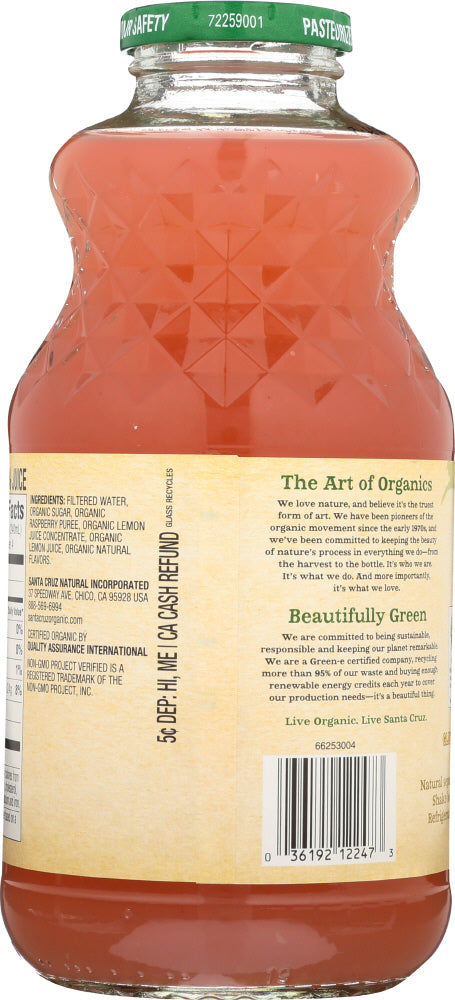 Santa Cruz: Organic Raspberry Lemonade Juice, 32 Oz