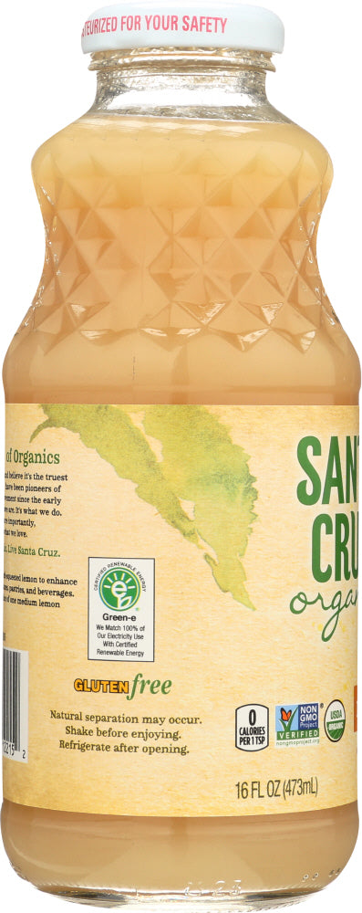 Santa Cruz: Organic Pure Lemon Juice, 16 Oz