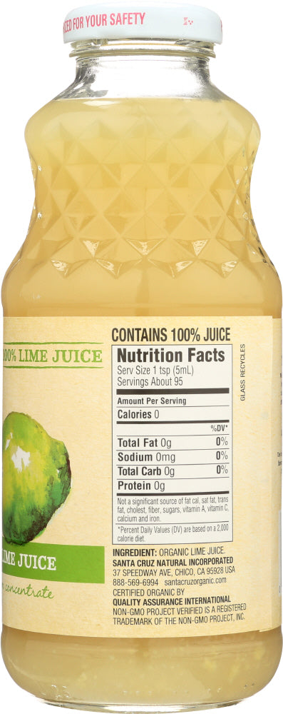 Santa Cruz: Organic Pure Lime Juice, 16 Oz