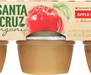Santa Cruz: Organic Apple Sauce Cups 6x4oz Cups, 24 Oz