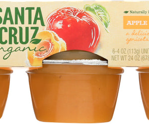 Santa Cruz: Organic Apple Apricot Sauce Cups 6x4oz Cups, 24 Oz