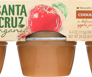 Santa Cruz: Organic Cinnamon Apple Sauce Cups 6x4oz Cups, 24 Oz