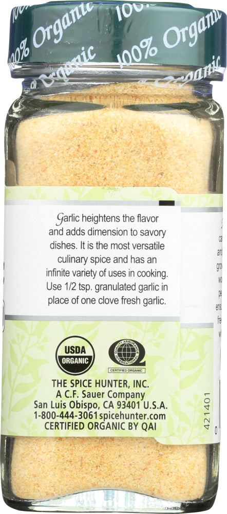 The Spice Hunter: 100% Organic Granulated Garlic, 2.2 Oz