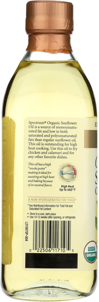 Spectrum Naturals: Organic Refined Sunflower Oil High Heat, 16 Oz
