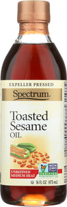 Spectrum Naturals: Toasted Sesame Oil Unrefined, 16 Oz