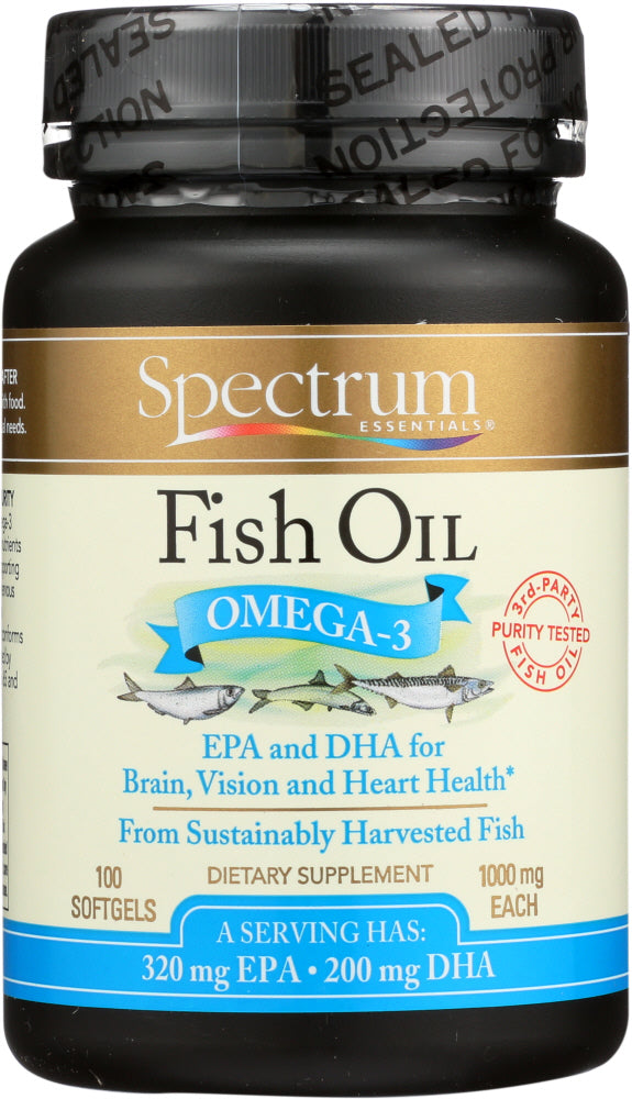 Spectrum Essential: Fish Oil Omega-3 1000 Mg, 100 Softgels