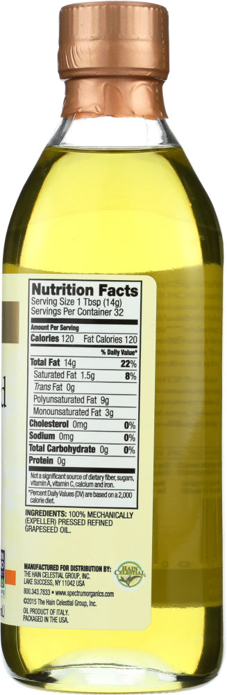 Spectrum Naturals: Refined Grapeseed Oil, 16 Oz