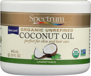 Spectrum Essentials: Organic Coconut Oil Unrefined, 15 Oz
