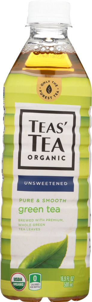 Teas' Tea: Organic Pure Green Tea Unsweetened, 16.9 Oz