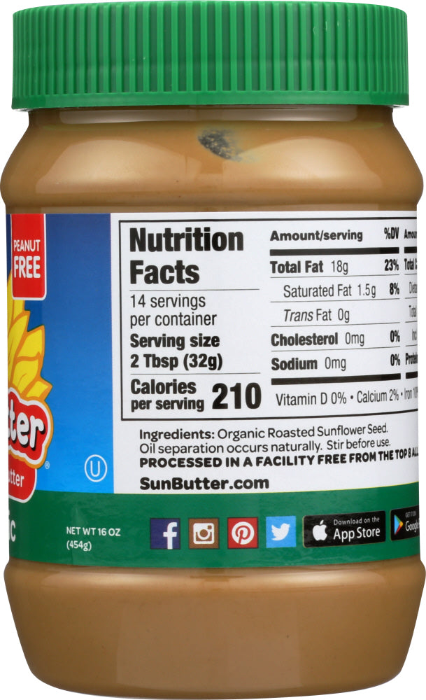 Sunbutter: Organic Sunflower Seed Spread, 16 Oz