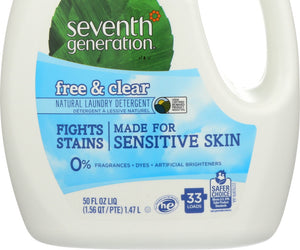 Seventh Generation: Natural Laundry Detergent Free & Clear, 50 Oz