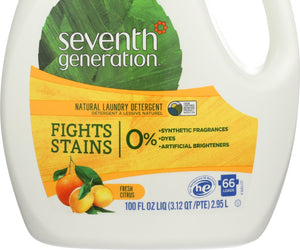 Seventh Generation: Natural Laundry Detergent Fresh Citrus, 100 Oz