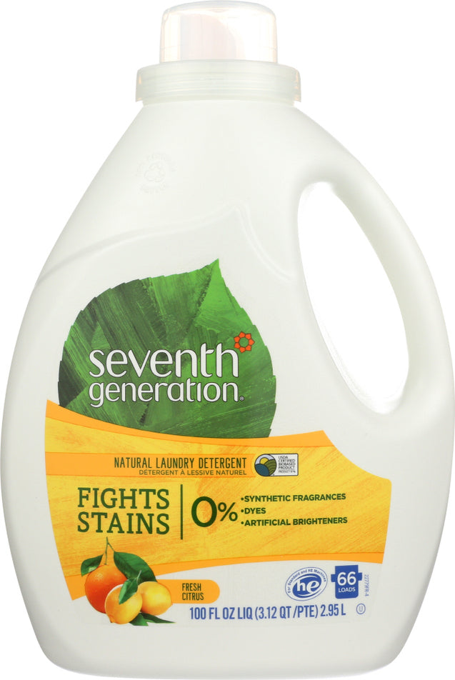 Seventh Generation: Natural Laundry Detergent Fresh Citrus, 100 Oz