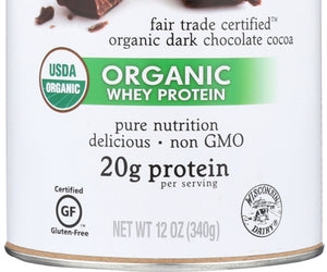 Tera's Whey: Grass Fed Organic Whey Protein Fair Trade Dark Chocolate, 12 Oz