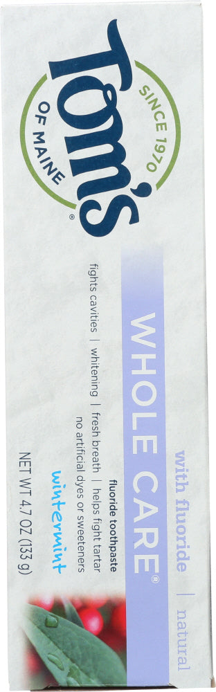 Toms Of Maine: Whole Care Fluoride Toothpaste Wintermint, 4.7 Oz