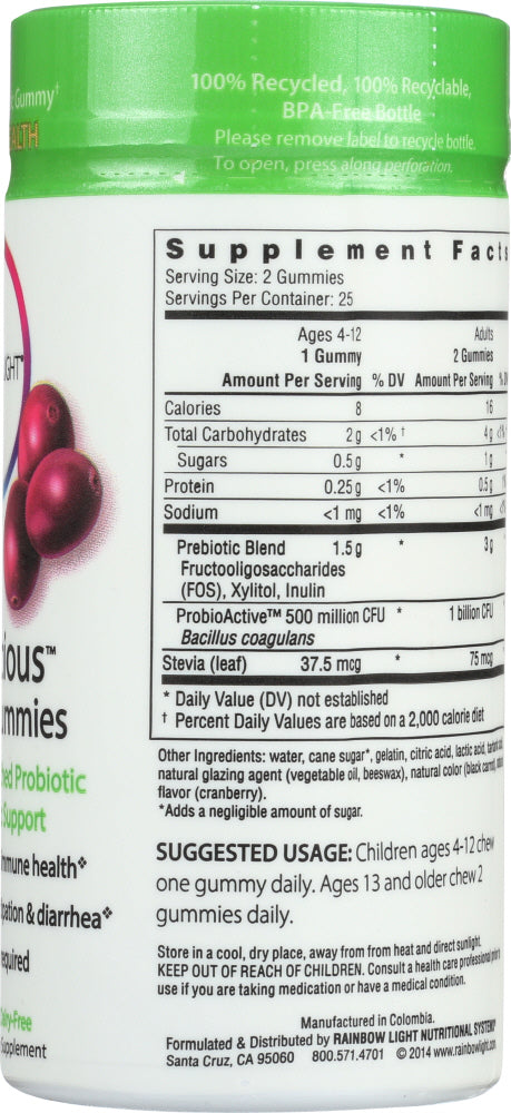 Rainbow Light: Probiolicious Probiotic Gummies Berry, 50 Gummies