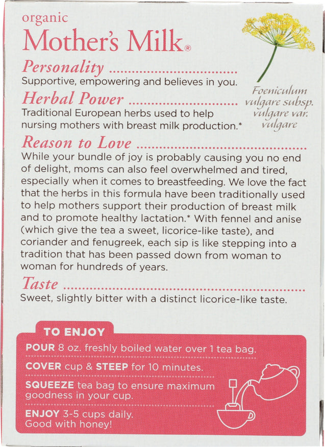 Traditional Medicinals: Organic Mother's Milk Herbal Tea 16 Tea Bags, 0.99 Oz