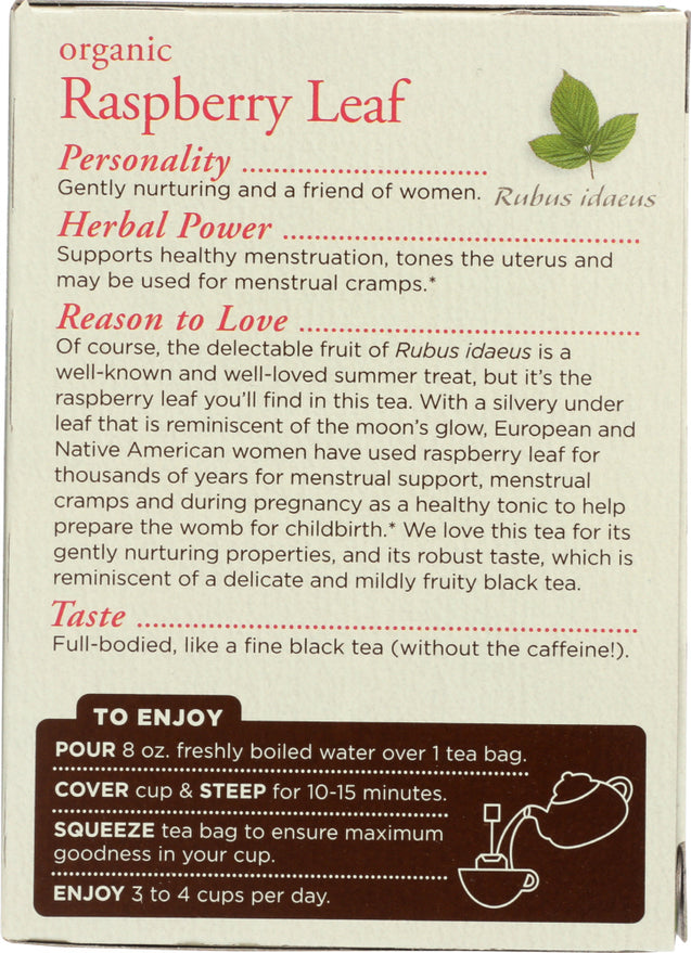 Traditional Medicinals: Organic Raspberry Leaf Caffeine Free Herbal Tea 16 Tea Bags, 0.85 Oz