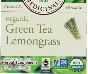 Traditional Medicinals: Organic Green Tea Lemongrass 16 Tea Bags, 0.85 Oz