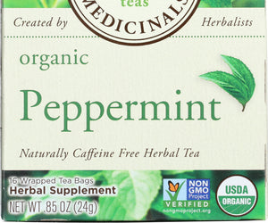 Traditional Medicinals: Organic Peppermint Herbal Tea 16 Tea Bags, 0.85 Oz