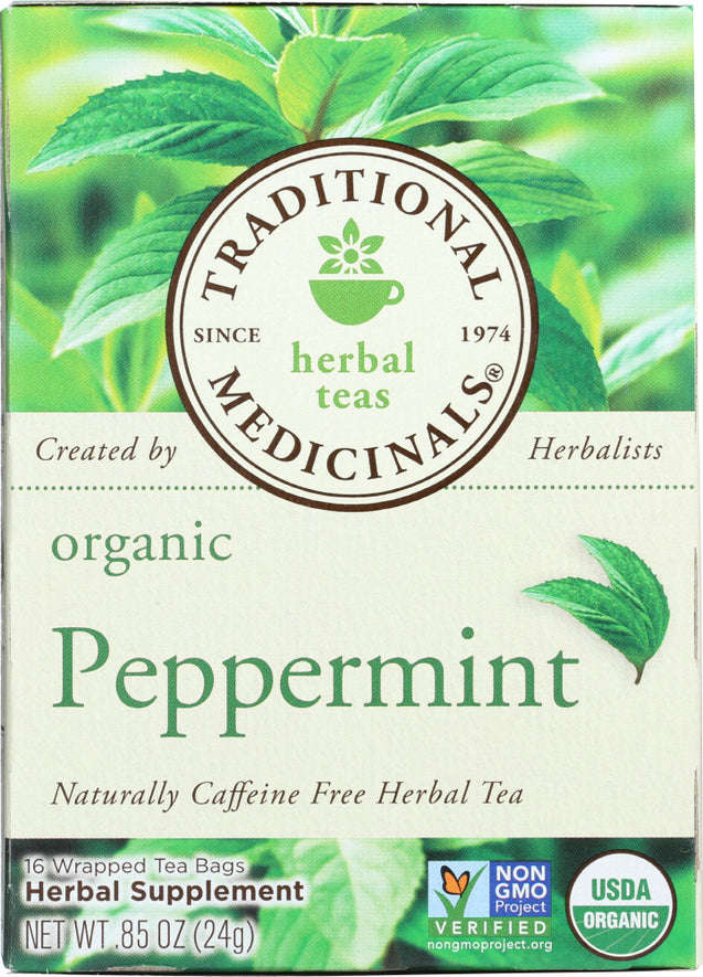 Traditional Medicinals: Organic Peppermint Herbal Tea 16 Tea Bags, 0.85 Oz