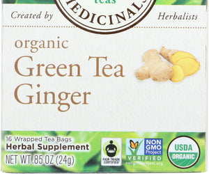 Traditional Medicinals: Organic Green Tea Ginger 16 Tea Bags, 0.85 Oz