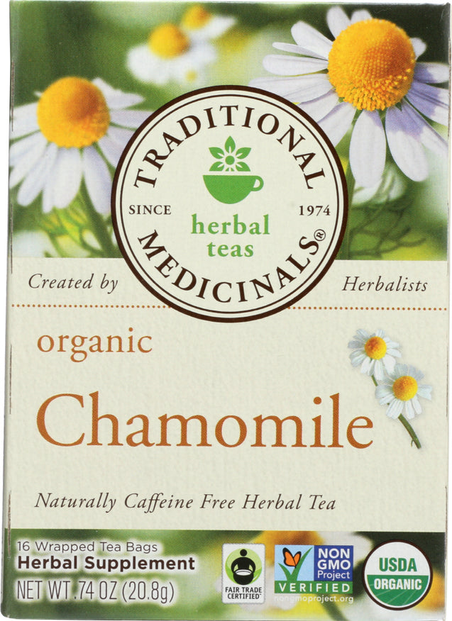 Traditional Medicinals: Organic Chamomile Calmative And Digestive Herbal Tea 16 Tea Bags, 0.74 Oz