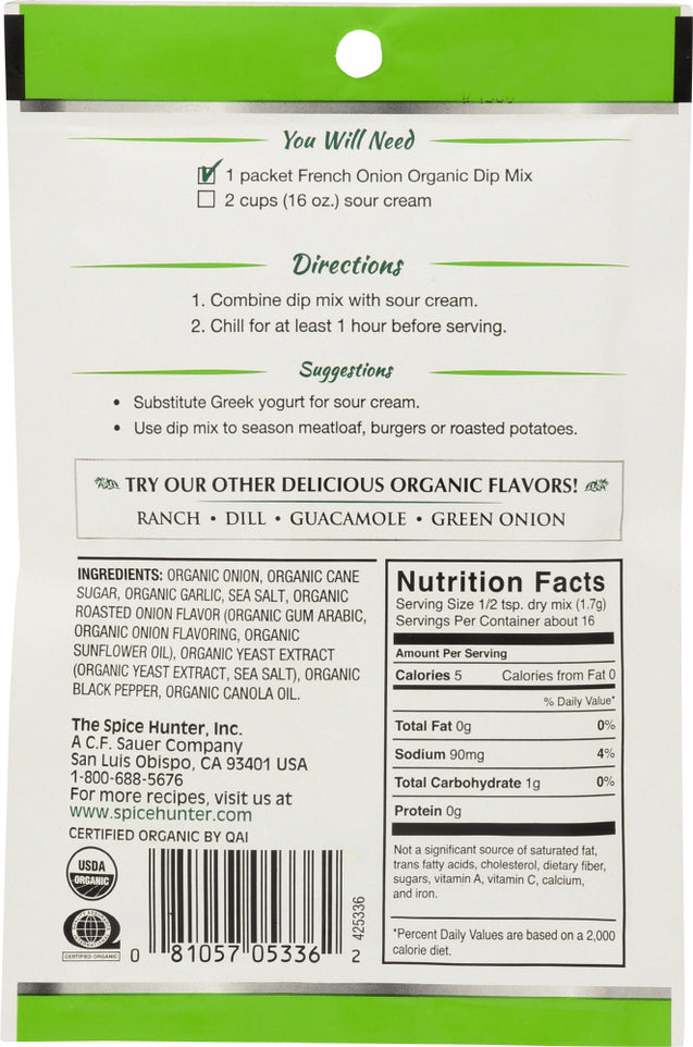 The Spice Hunter: French Onion Organic Dip Mix, 1 Oz