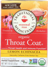 Traditional Medicinals: Organic Throat Coat Lemon Echinacea Herbal Tea 16 Tea Bags, 1.13 Oz