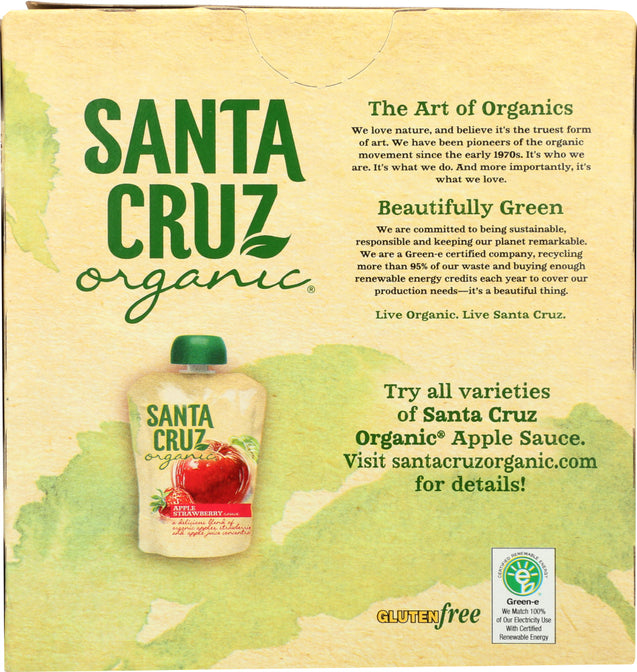 Santa Cruz Organic: Apple Strawberry Sauce 4x3.2oz Pouches, 12.8 Oz