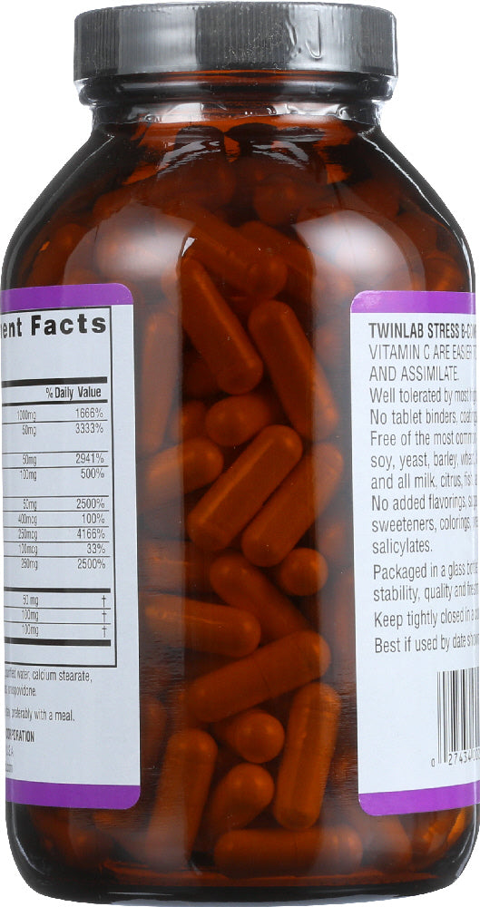 Twinlab: Stress B Complex High-potency Caps With Vitamin C, 250 Capsules