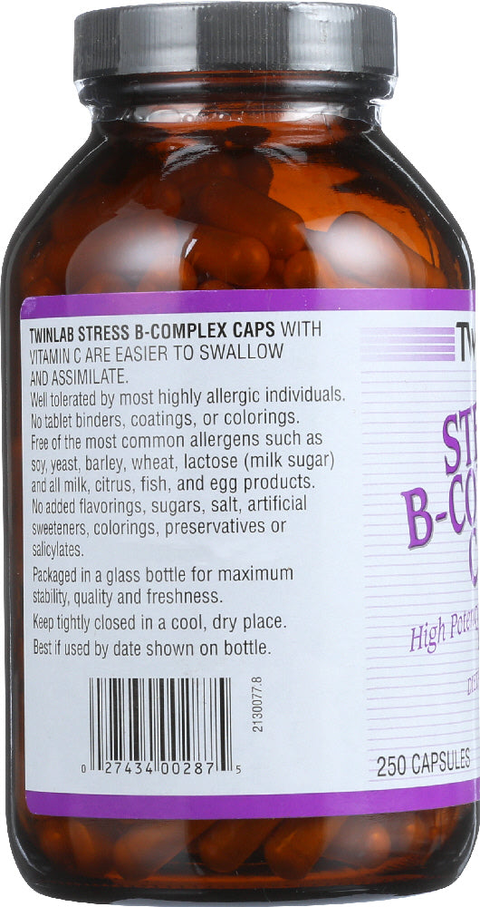 Twinlab: Stress B Complex High-potency Caps With Vitamin C, 250 Capsules