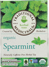 Traditional Medicinals: Organic Spearmint Caffeine Free Herbal Tea 16 Tea Bags, 0.85 Oz