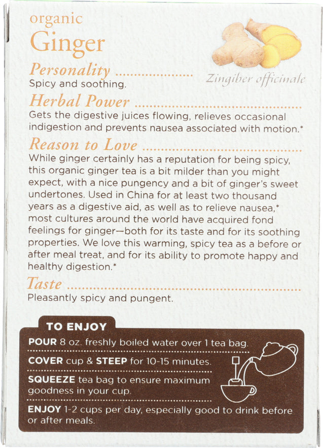 Traditional Medicinals: Organic Ginger Herbal Tea 16 Tea Bags, 0.85 Oz