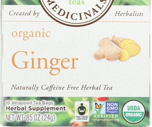 Traditional Medicinals: Organic Ginger Herbal Tea 16 Tea Bags, 0.85 Oz