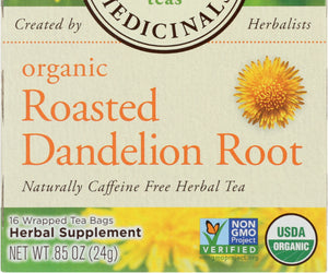 Traditional Medicinals: Organic Roasted Dandelion Root Herbal Tea 16 Tea Bags, 0.85 Oz