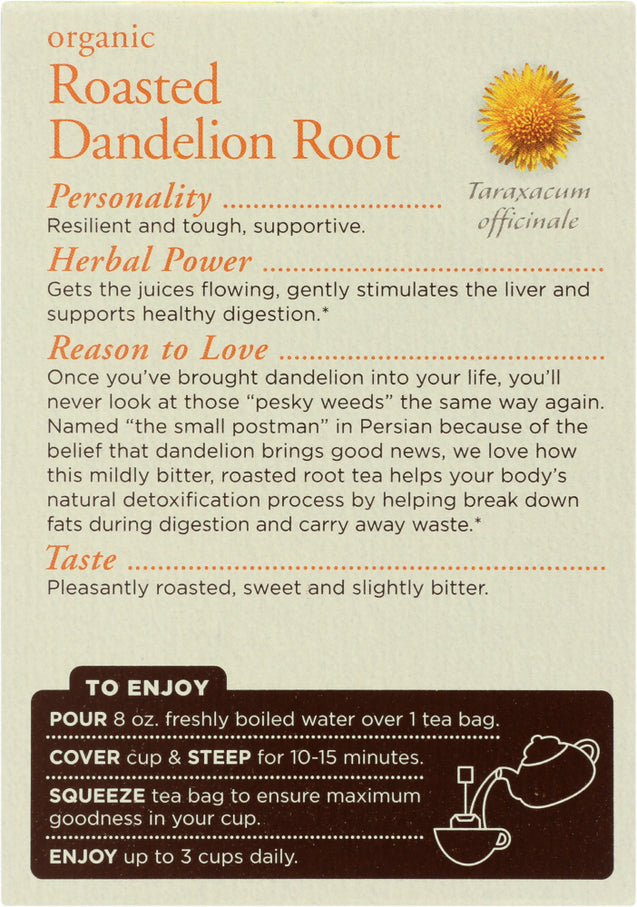 Traditional Medicinals: Organic Roasted Dandelion Root Herbal Tea 16 Tea Bags, 0.85 Oz