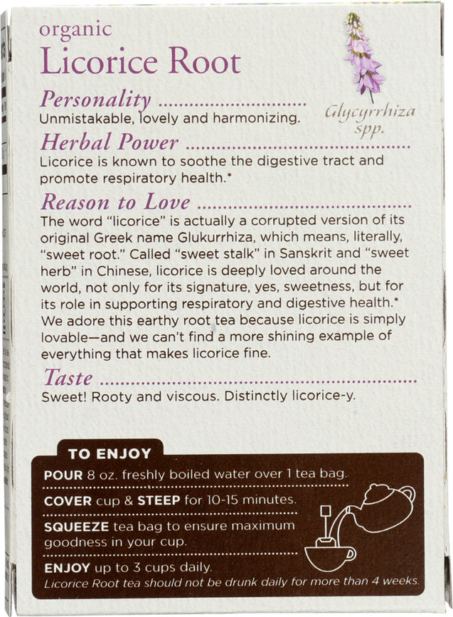 Traditional Medicinals: Organic Licorice Root Herbal Tea 16 Tea Bags, 0.85 Oz