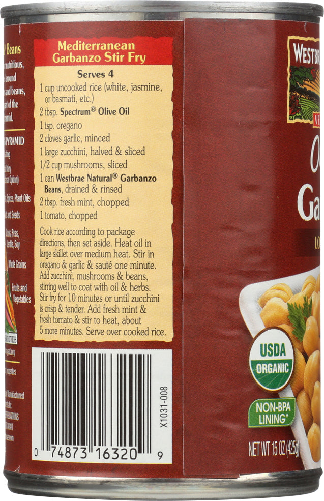 Westbrae Natural: Vegetarian Organic Garbanzo Beans, 15 Oz