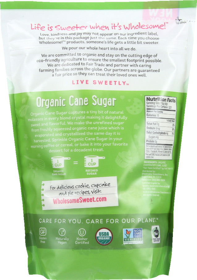 Wholesome Sweeteners: Organic Cane Sugar, 32 Oz